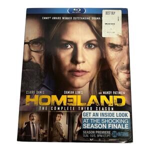 Homeland: The Complete Third Season (Blu-ray, 2014, 3-Disc Set) with slipcover